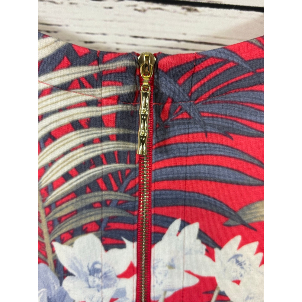 Women's Tommy Bahama Red Blue Floral Sleeveless Dress Small - Picture 7 of 9